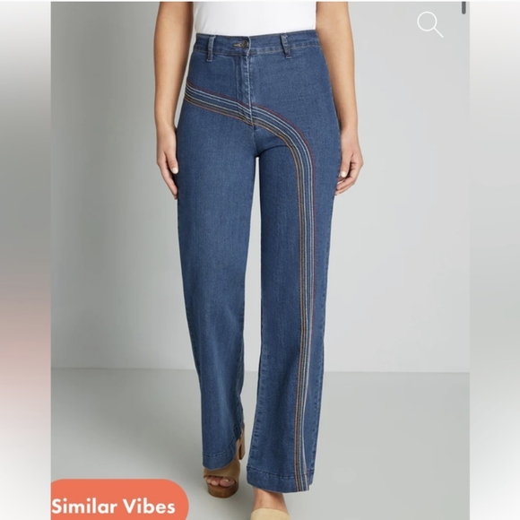 Modcloth Denim - Modcloth Rainbow Wide Leg Jeans